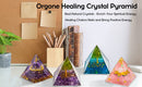 the GENERATOR - Natural Crystal Energy Generator Pyramid, Peridot Amethyst Reiki Healing Chakra Resin Pyramid, Egyptian Decor Room Decoration 1pc