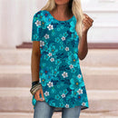 the FLORAL LEI - Summer Flower Floral 3D Print Short Sleeve Oversized T-Shirts for Women