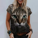 the CAT CRAZY LADY - Summer 3D Printing Cute Cat Fashion Short Sleeve Oversized T-Shirts for Women