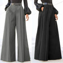 the PLEATED PANTS - Women's Fashion Fleece Palazzo Pants Cotton/Linen Comfy Baggy Trousers with Pockets