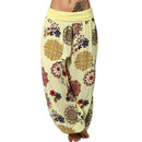the ALI BABA - Women's Casual Fashion Floral Print Long Wide Leg Elastic Waist Bohemian Harem Pants
