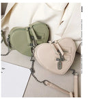 the GOTHIC HEART - Gothic Heart Blade Zipper Chain Crossbody Bags for Women/Girl, Casual Shoulder Purses Handbags