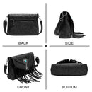 the WESTERNER - Original Design Shoulder Bag for Women, PU Leather Luxury Clutch Designer Handbags, Western Purse Fringe Messenger Bag