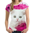 the CAT CRAZY LADY - Summer 3D Printing Cute Cat Fashion Short Sleeve Oversized T-Shirts for Women