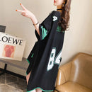 the JERSEY - Women's Fashion Short Sleeve Loose Mid-Length Oversized Thin Half Sleeve T-Shirts