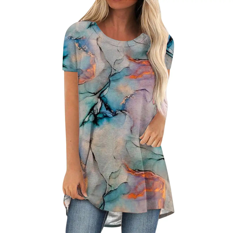 Fashion Abstract Graphics T-Shirts Floral 3D Printed Women Oversized Streetwear T Shirt Tunic Tops Harajuku Female Tees Clothing