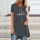 the REAL LOVE FREQUENCY - Graphics 3D Print Fashion Short Sleeve Oversized Tunic Tops T-Shirts for Women