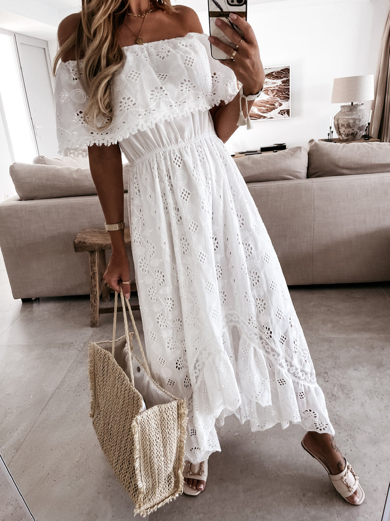 Trendy Casual Summer White Dress for Women Cover-ups Outfits New Boho Hippie Chic Long Maxi Dresses Elegant Party Beachwear