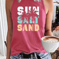 2024 New Women's Tank Top Round Neck Printed Letter Pattern Oversized Women's Loose Top Y2K Style Summer Casual Breathable Vest