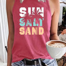 the SURF & TURF TANK - Summer Casual Breathable Tank Top Round Neck Printed Letter Pattern Oversized Women's Loose Top