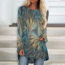 the TUNIC - Floral Painting 3D Print Long Sleeve Fashion Long Tunic Tops for Women