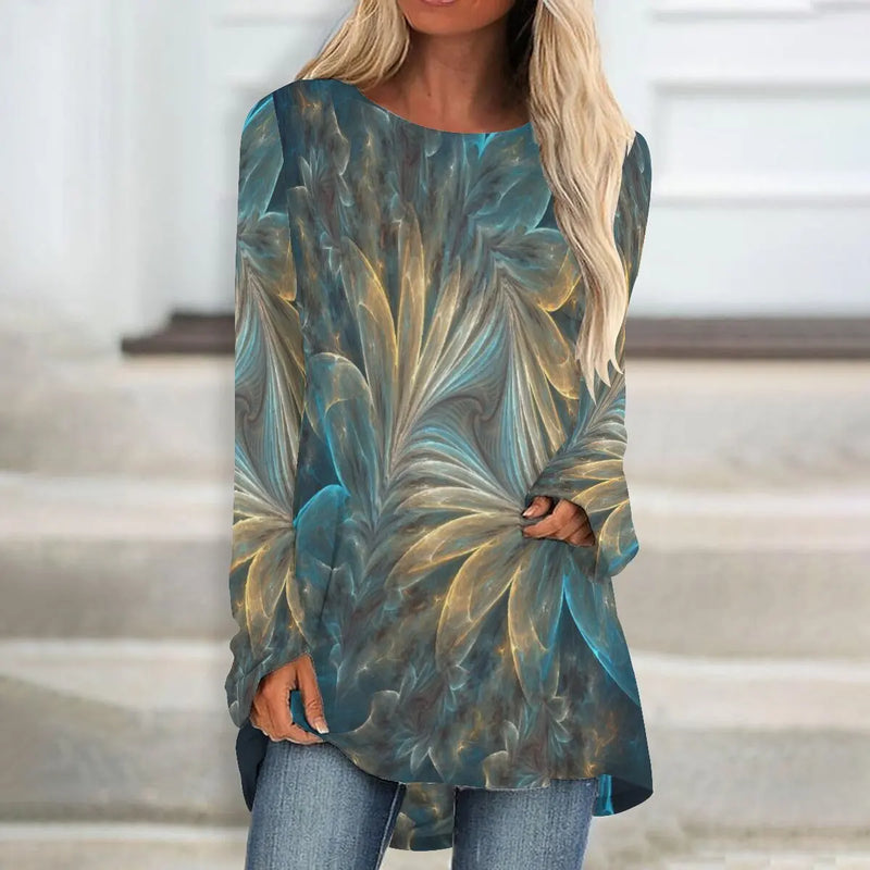 Floral T shirts Floral Painting 3d Print Long Sleeve T-shirt Women Fashion T-shirt Long Tshirt Women Tunics Tops y2K Clothing