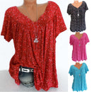 the BAGGY BOHO BLOUSE - Casual Large Size V-Neck Fashion Summer Printed Loose Bottoming Bohemian Shirt