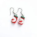 the SHROOMS - Red Dainty Mushroom Shape Pendant Earrings, Cute Sweet Fresh Handmade Drop Earrings for Women/Girls