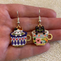 the CAT TEACUPS - Fashion Cute Sweet Cup Cat Drop Dangle Earrings for Girls/Women