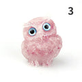 1PCS Natural Crystal Stone Gravel Owl Animal Crafts Hand Made Small Figurines DIY Resin Table Decor Home Decor Collect Gifts