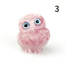 the WISE OWL - 1PCS Natural Crystal Stone Gravel Owl Animal Crafts, Hand Made Small Figurines DIY Resin Table Decor, Home Decor Collect Gifts
