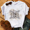 Women&#39;s T-shirt Harajuku Skull Deer Camouflage Burlap Turban T-shirt Clothes Short Sleeve Graphic T-shirt Tops in the Woods