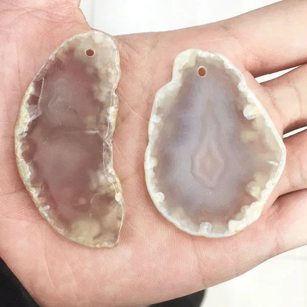 the AGATE SLICE - Natural Agate Geode Polished Irregular Crystal Slice Stone DIY Pendant Mineral Home Decoration Healing Crystal Stone Slice Gifts