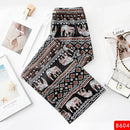 the SACRED ELEPHANT - Wide Leg High Waist Elephant Print Thin Straight Casual Bottoms Boho Pants