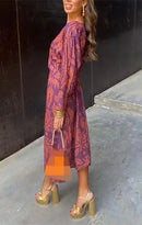 the ELEGANT BOHO - Sexy V-Neck Casual Comfortable Medium Length Dress for Women