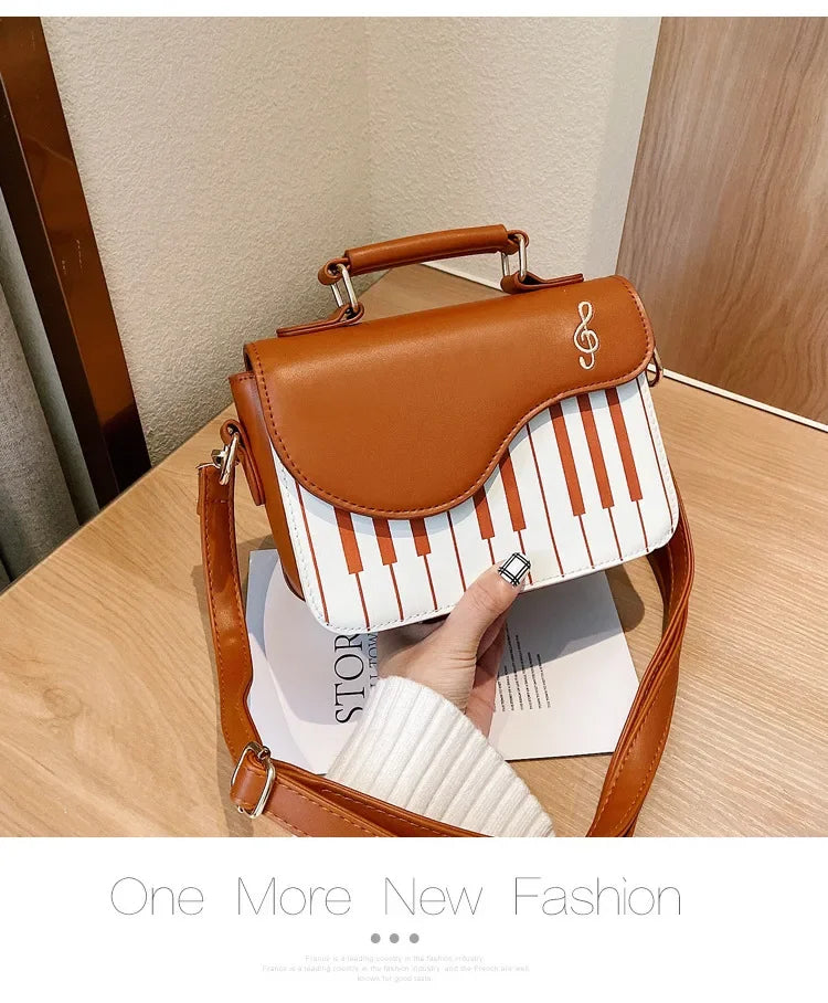 the KEYBOARD - Piano Design Women Shoulder Bags, PU Leather Messenger Bag, Handbag Fashion Crossbody Bag/Pocket Coin Purse