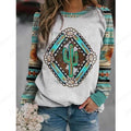 Ethnic Feather 3d Print Crew Neck Hoodie Women Fashion Casual Vintage Hoodies Women Sweats Hooded Coat Clothes Femme Sudadera