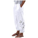 the REEF - Women's Spring/Summer Fashion Casual Linen Printed Trousers with Pockets