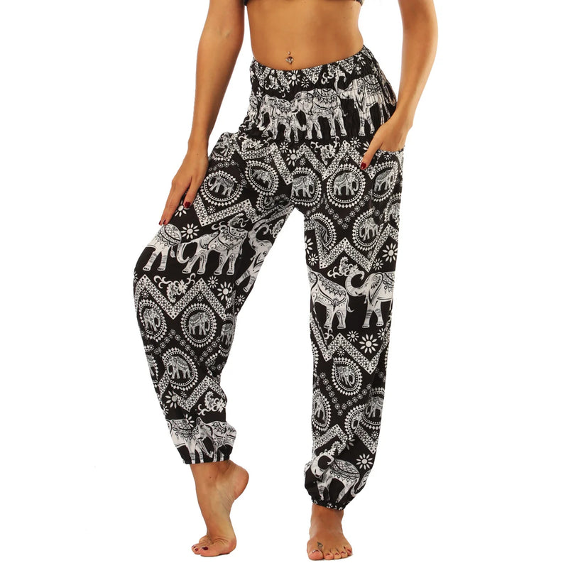 Hippie Harem Pants For Women, Women's  Modal Cotton Soft Bloomer,Sports Dance Jogger Pants With Pocket