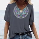 the EMBLEM - Women's 3D Fashion Gradient Oversized Short Sleeve V-Neck T-Shirts