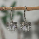 the CRYSTAL DRAGONFLY - Creative Retro Dragonfly Crystal Pendant Earrings, Antique Metal Carving Pattern Charm Women's Jewelry Boho Earrings