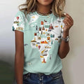 World Map Pattern Print Women's T-shirts Casual O-neck Summer Loose Short Sleeves T shirt 2024 Funny Women Clothing Pullover