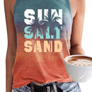 the SURF & TURF TANK - Summer Casual Breathable Tank Top Round Neck Printed Letter Pattern Oversized Women's Loose Top