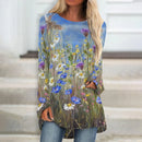 the TUNIC - Floral Painting 3D Print Long Sleeve Fashion Long Tunic Tops for Women