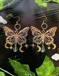 the BUG LIFE - Fashion Moon Star Elegant Moth Insect Creative Bohemian Silver Color Copper Dangle Earrings for Women