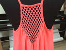 the NEON BOHO - Summer Beach Loose Casual Sleeveless Spaghetti Strap Hollow Out Mini Dress
