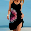 the SUNFLOWER - Summer Sunflower Beach Dress 3D Print Vacation Party Sundress Casual Sleeveless Beachwear Dress