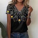 the EMBLEM - Women's 3D Fashion Gradient Oversized Short Sleeve V-Neck T-Shirts