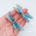 the DRAGONFLY - 2pcs Natural Mixed Material Energy Reiki Stone Dragonfly Carving Decoration Crystal Quartz Healing High Quality Gemstone For Gift