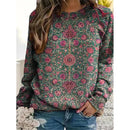 the GEOMETRIC - Oversized Autumn Flower Floral Retro 3D Print Long Sleeve Sweatshirts/Pullovers for Women