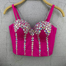 the JEWELED POPSTAR - Sexy Club Corset Streetwear Casual Camis Summer Party Fashion Tank Tops