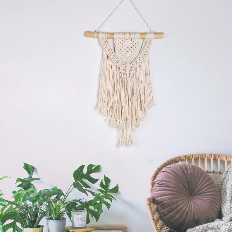 the MACRAME - Macrame Woven Wall Hanging, Boho Home Chic Bohemian Geometric Art Decor, Beautiful Apartment Dorm Room Decoration Tapestry