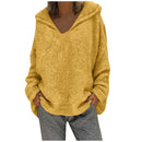 the ASPEN - Women's Winter/Autumn Solid Color Long Sleeve Braided Hooded Oversized Knitted Boho Pullover Sweaters