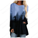 the LOUNGER - 3D Print Long Sleeve Fashion Long Tunic Shirts for Women