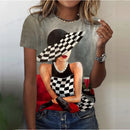the GLAM GIRL - Abstract Art Face 3D Printed Girls Street Summer T-Shirts for Women