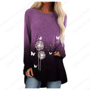the LOUNGER - 3D Print Long Sleeve Fashion Long Tunic Shirts for Women