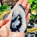 the BLACK SARDONYX - 1PC Random High Quality Black Sardonyx Geode Agate Point, Natural Crystal Point, Home Decoration