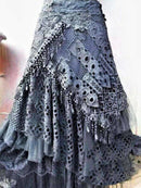 the LAYERED BOHO - Women Vintage Boho Elegant Lace Asymmetrical High Waist Hollow Mesh Patchwork Layered Maxi Skirt