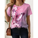 the MONARCH - Women's Summer Butterfly Patterns Short Sleeve Fashion Print Casual T-Shirts