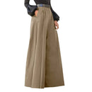 the PLEATED PANTS - Women's Fashion Fleece Palazzo Pants Cotton/Linen Comfy Baggy Trousers with Pockets